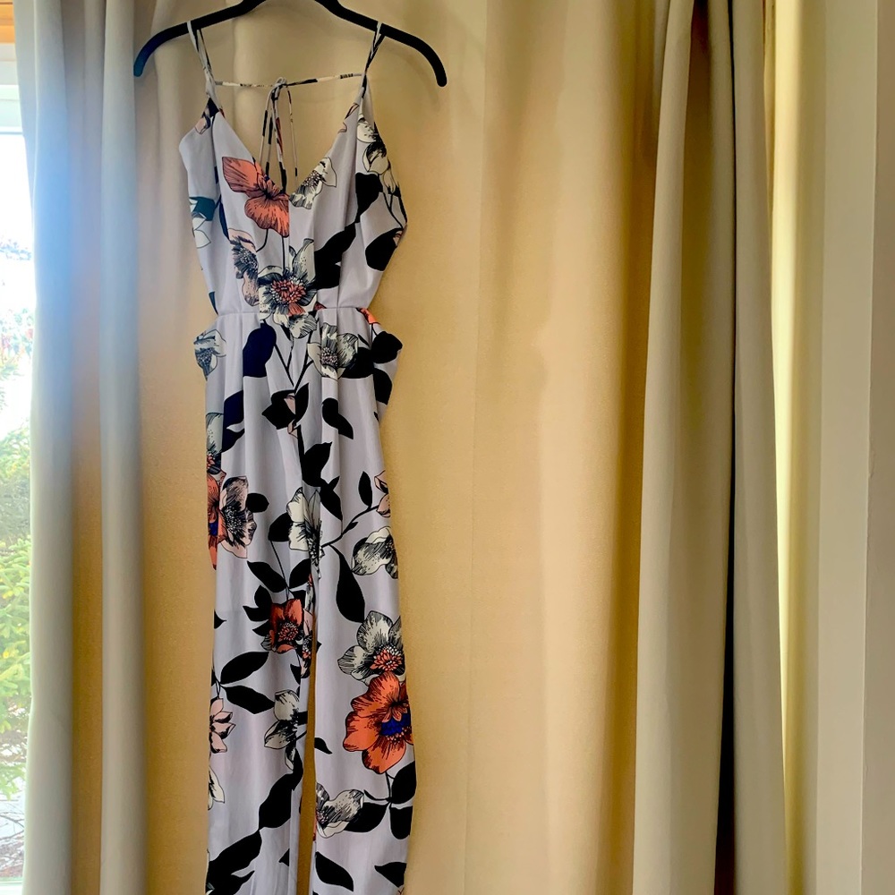 Floral Romper with cut outs on the sides